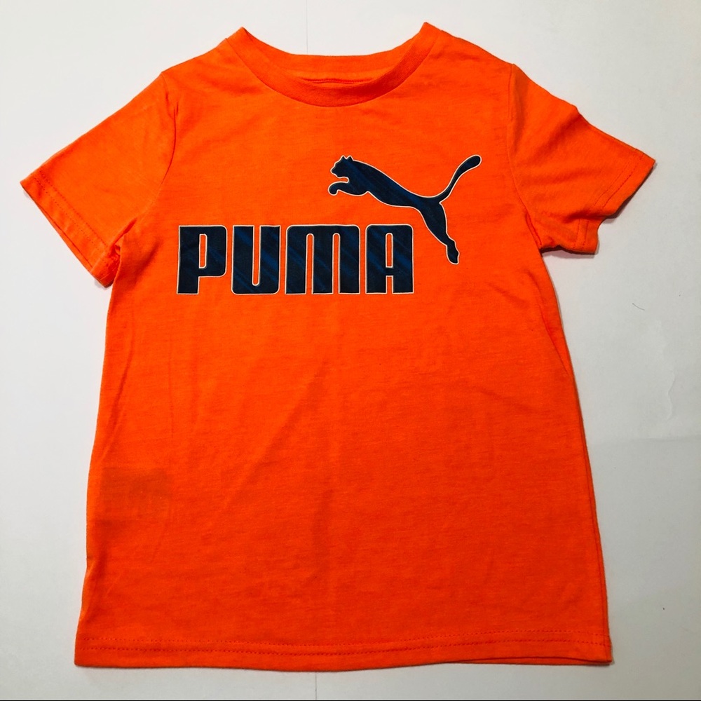 Puma Kids Orange Short Sleeve Logo T-shirt Size 5